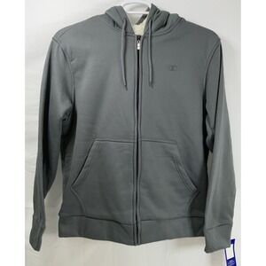 NWT Men's Champion Double Dry Sherpa Lined Zip Front Hoodie Dark Gray Medium